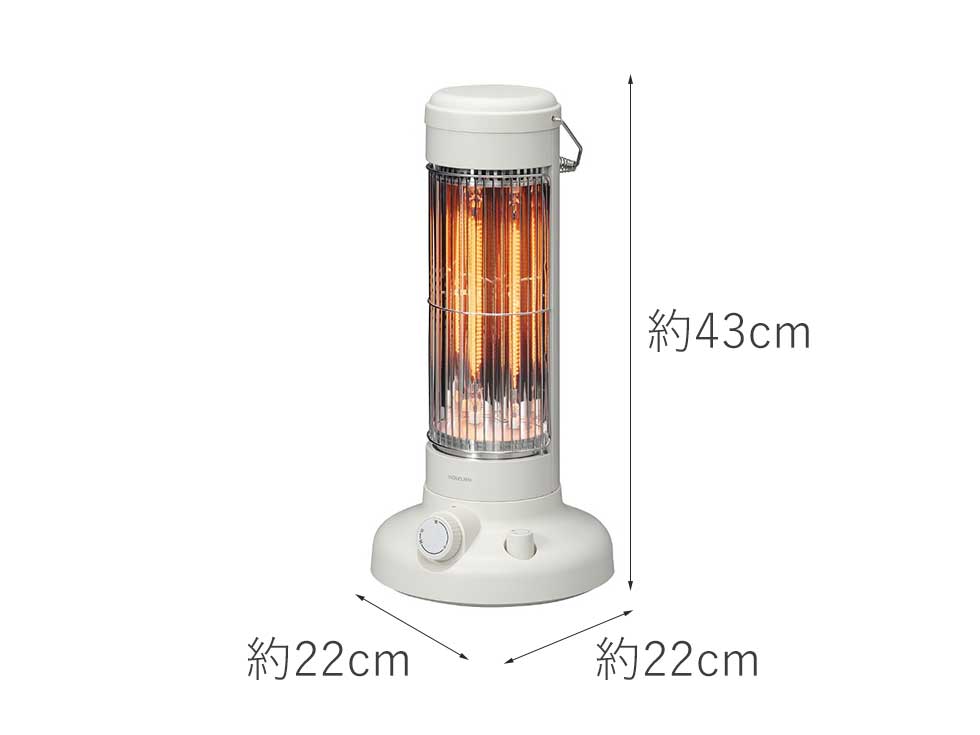 スイッチオンですぐ温かいカーボンヒーター搭載 コイズミ 遠赤電気ストーブサイズ KKH-0942