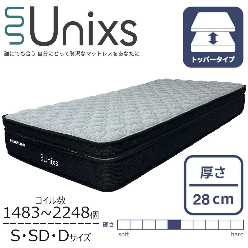 2週間のみ使用】コイルマットレス（トッパー付き） 四角い 